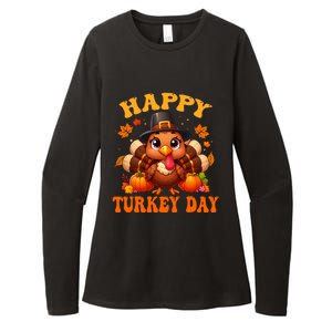 Happy Turkey Day Happy Thanksgiving Fall Womens CVC Long Sleeve Shirt