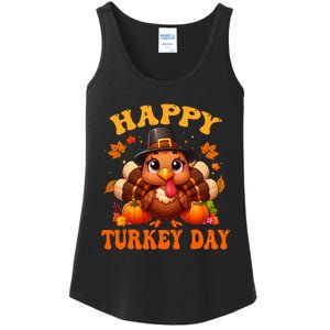 Happy Turkey Day Happy Thanksgiving Fall Ladies Essential Tank