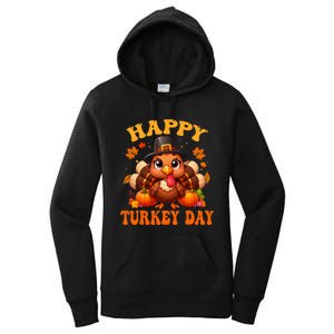 Happy Turkey Day Happy Thanksgiving Fall Women's Pullover Hoodie