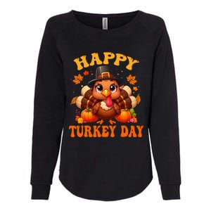 Happy Turkey Day Happy Thanksgiving Fall Womens California Wash Sweatshirt