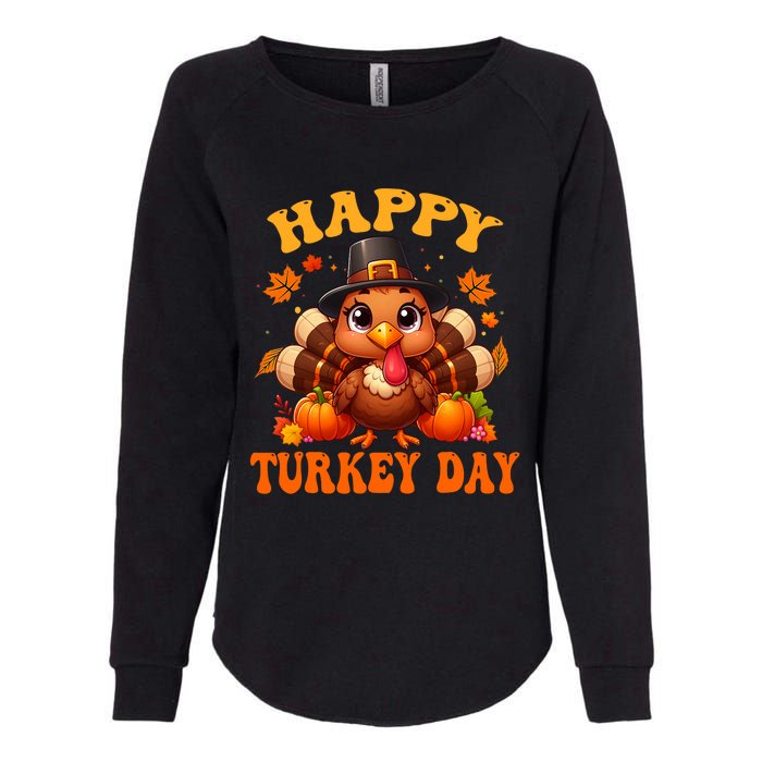 Happy Turkey Day Happy Thanksgiving Fall Womens California Wash Sweatshirt