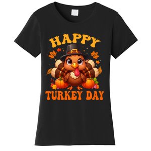 Happy Turkey Day Happy Thanksgiving Fall Women's T-Shirt