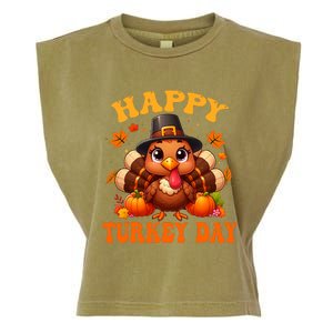 Happy Turkey Day Happy Thanksgiving Fall Garment-Dyed Women's Muscle Tee