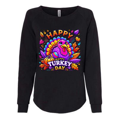 Happy Turkey Day Thanksgiving Female Turkey Womens California Wash Sweatshirt