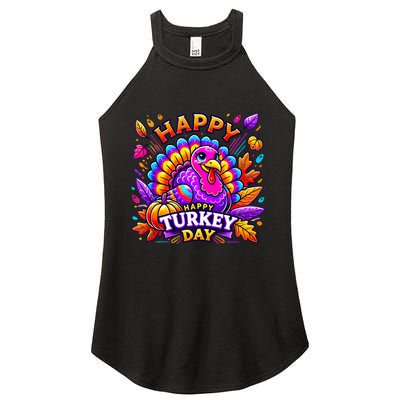 Happy Turkey Day Thanksgiving Female Turkey Women's Perfect Tri Rocker Tank