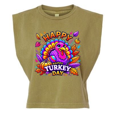 Happy Turkey Day Thanksgiving Female Turkey Garment-Dyed Women's Muscle Tee