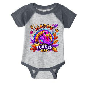 Happy Turkey Day Thanksgiving Female Turkey Infant Baby Jersey Bodysuit