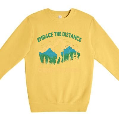 Hiking Through Distance Gift Premium Crewneck Sweatshirt