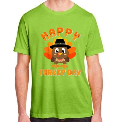 Happy Turkey Day Cool Gift Cute Little Pilgrim Gift Thanksgiving Funny Gift Adult ChromaSoft Performance T-Shirt