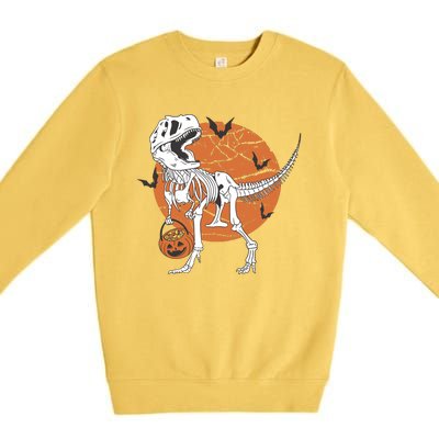 Halloween TRex Dinosaur Skeleton Premium Crewneck Sweatshirt