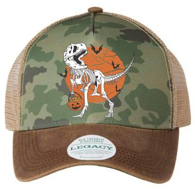 Halloween TRex Dinosaur Skeleton Legacy Tie Dye Trucker Hat