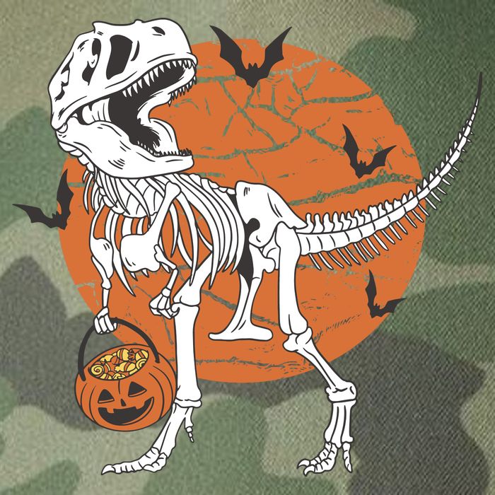 Halloween TRex Dinosaur Skeleton Legacy Tie Dye Trucker Hat