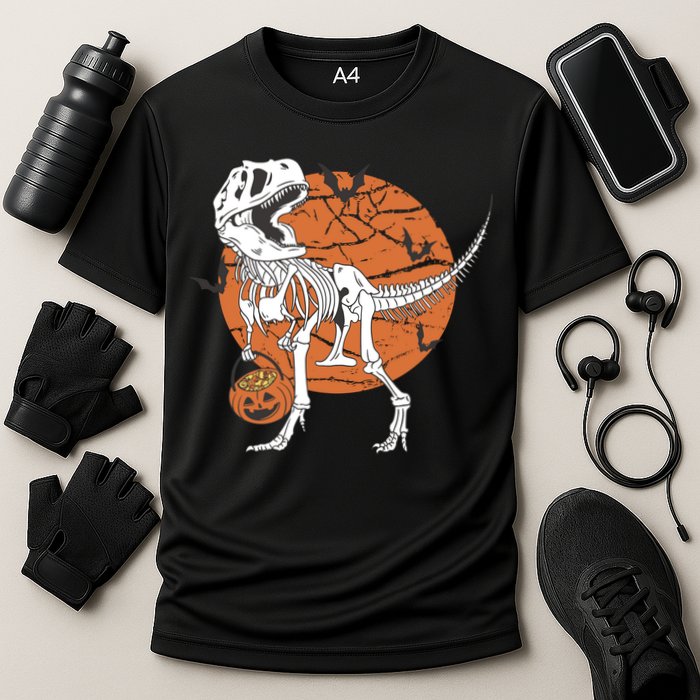 Halloween TRex Dinosaur Skeleton Cooling Performance Crew T-Shirt