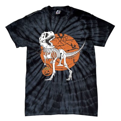 Halloween TRex Dinosaur Skeleton Tie-Dye T-Shirt