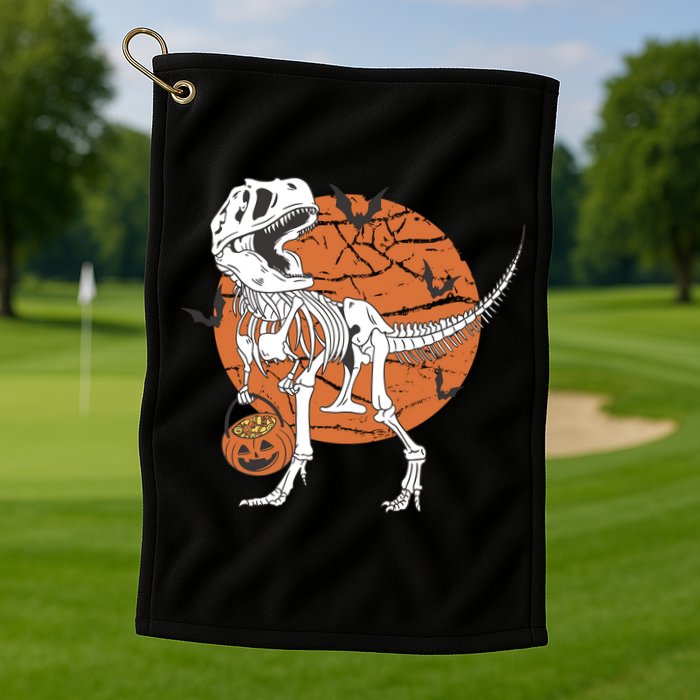 Halloween TRex Dinosaur Skeleton Golf Towel