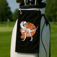 Halloween TRex Dinosaur Skeleton Golf Towel