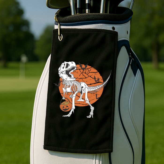 Halloween TRex Dinosaur Skeleton Golf Towel