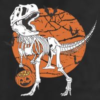 Halloween TRex Dinosaur Skeleton Golf Towel