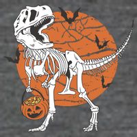 Halloween TRex Dinosaur Skeleton Flexfit Unipanel Trucker Cap