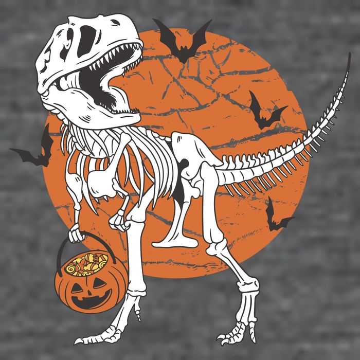 Halloween TRex Dinosaur Skeleton Flexfit Unipanel Trucker Cap