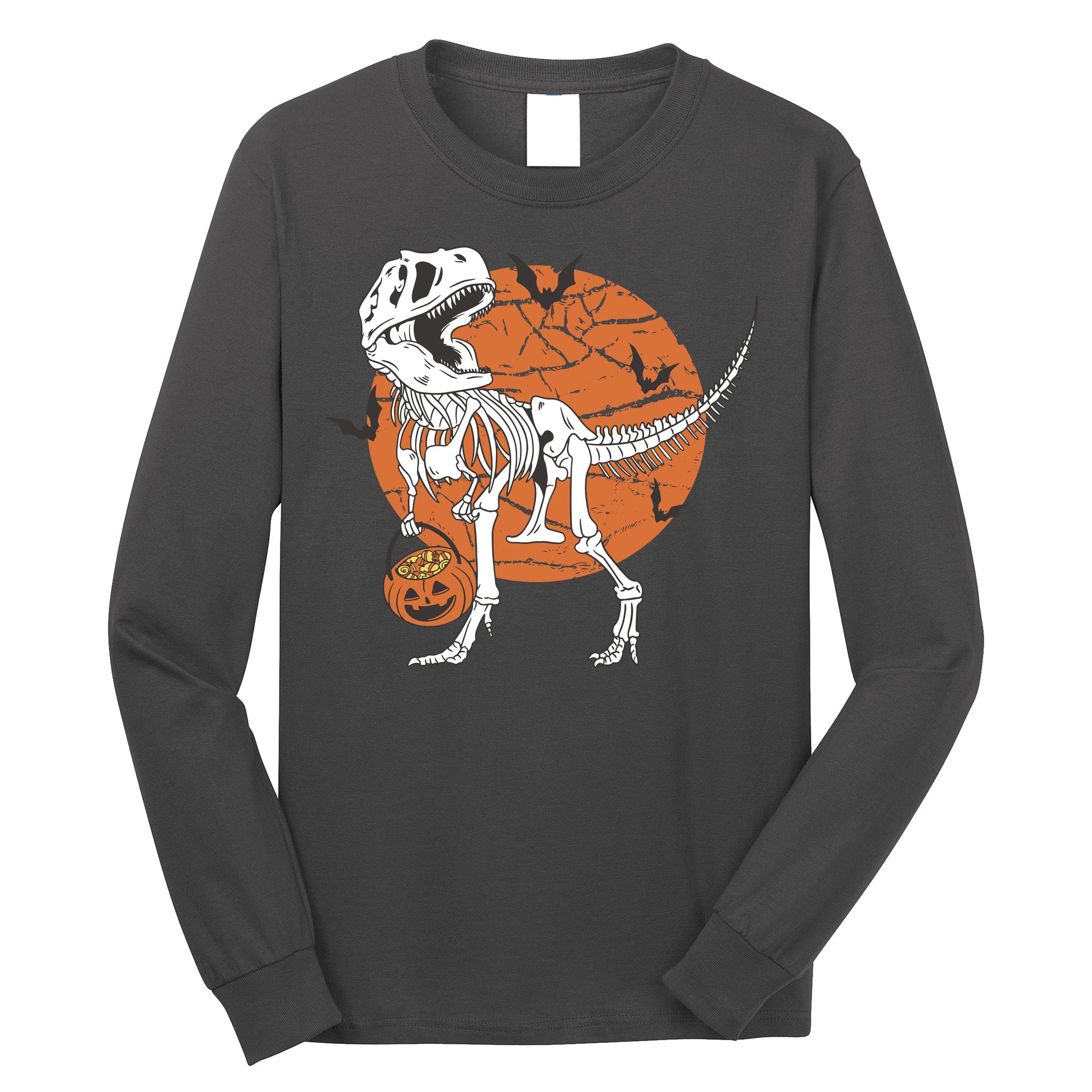 Halloween TRex Dinosaur Skeleton Long Sleeve Shirt