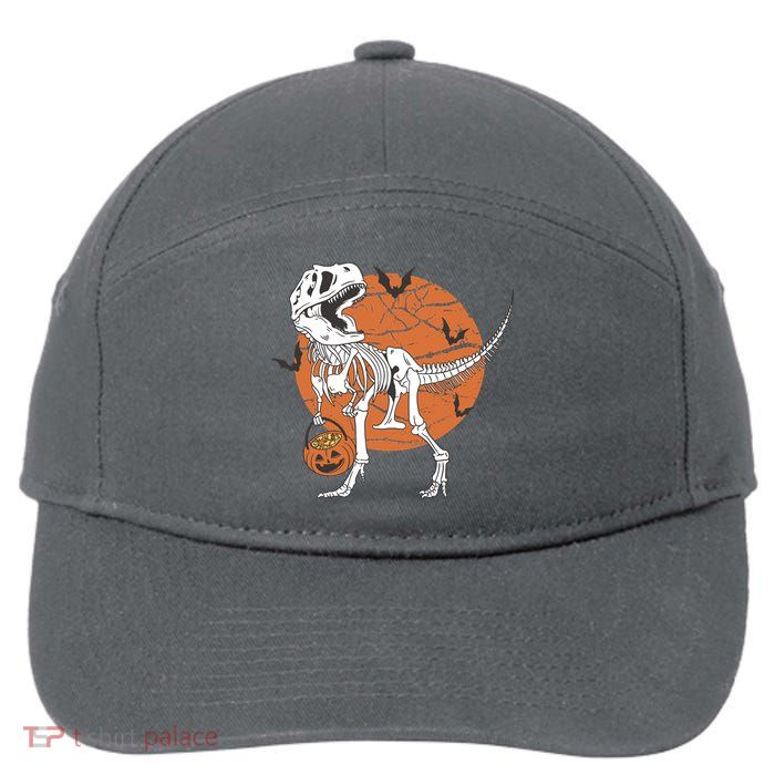 Halloween TRex Dinosaur Skeleton 7-Panel Snapback Hat