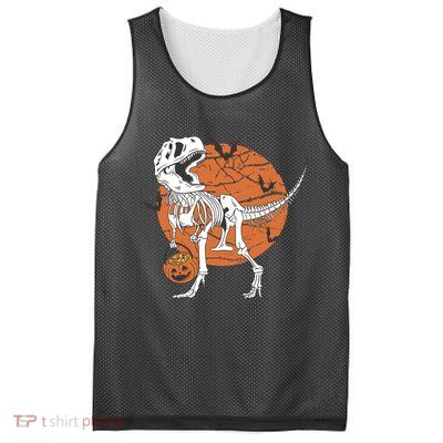 Halloween TRex Dinosaur Skeleton Mesh Reversible Basketball Jersey Tank