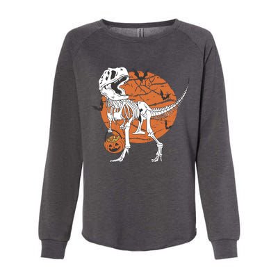 Halloween TRex Dinosaur Skeleton Womens California Wash Sweatshirt