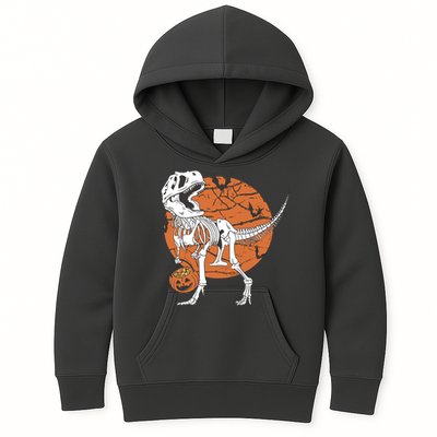 Halloween TRex Dinosaur Skeleton Kids Hoodie