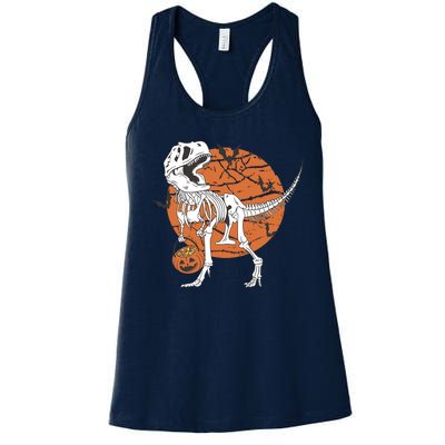 Halloween TRex Dinosaur Skeleton Women's Racerback Tank