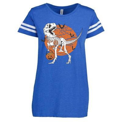 Halloween TRex Dinosaur Skeleton Enza Ladies Jersey Football T-Shirt