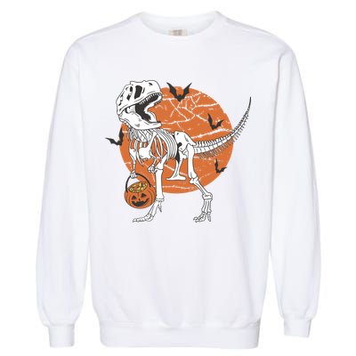 Halloween TRex Dinosaur Skeleton Garment-Dyed Sweatshirt