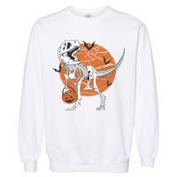Halloween TRex Dinosaur Skeleton Garment-Dyed Sweatshirt