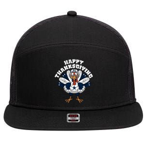 Happy Thanksgiving Dallas Cowboys Turkey 7 Panel Mesh Trucker Snapback Hat