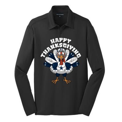 Happy Thanksgiving Dallas Cowboys Turkey Silk Touch Performance Long Sleeve Polo