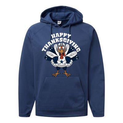 Happy Thanksgiving Dallas Cowboys Turkey Performance Fleece Hoodie