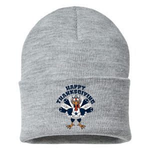 Happy Thanksgiving Dallas Cowboys Turkey Sustainable Knit Beanie