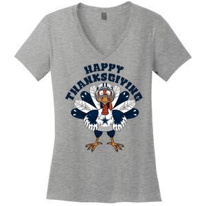 Happy Thanksgiving Dallas Cowboys Turkey Women's V-Neck T-Shirt