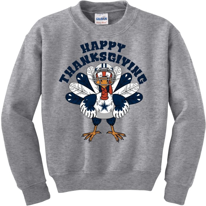 Happy Thanksgiving Dallas Cowboys Turkey Kids Sweatshirt