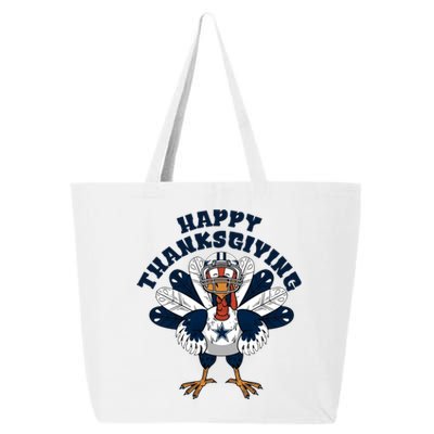 Happy Thanksgiving Dallas Cowboys Turkey 25L Jumbo Tote