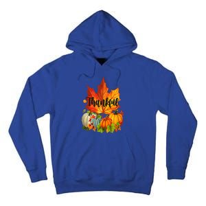 Happpy Thanksgiving Day Autumn Fall Maple Leaves Thankful Tall Hoodie