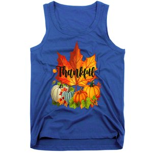 Happpy Thanksgiving Day Autumn Fall Maple Leaves Thankful Tank Top