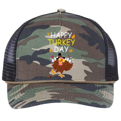 Happy Turkey Day Retro Rope Trucker Hat Cap