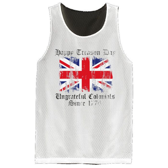 Happy Treason Day Ungrateful Colonials 1776 4th of July Mesh Reversible Basketball Jersey Tank