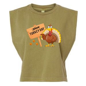 Happy Turkey Day Funny Thanksgiving Family Graphic Gift Garment-Dyed Women's Muscle Tee