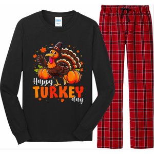 Happy Turkey Day Fall Autumn Thanksgiving Gift Long Sleeve Pajama Set