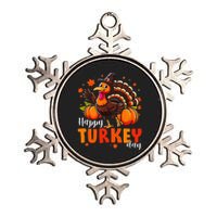 Happy Turkey Day Fall Autumn Thanksgiving Gift Metallic Star Ornament