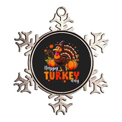 Happy Turkey Day Fall Autumn Thanksgiving Gift Metallic Star Ornament