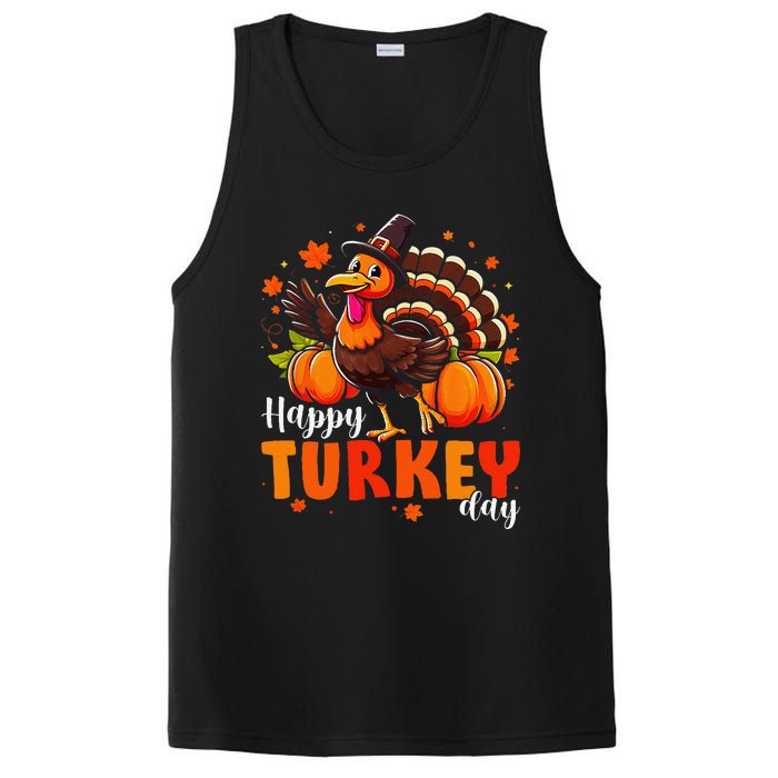 Happy Turkey Day Fall Autumn Thanksgiving Gift PosiCharge Competitor Tank