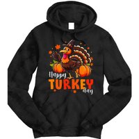 Happy Turkey Day Fall Autumn Thanksgiving Gift Tie Dye Hoodie